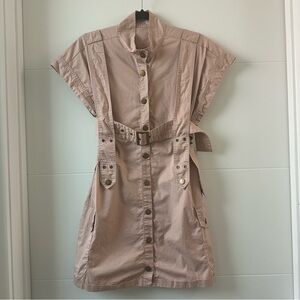 Dance & Marvel Mauve Button-Down Mini Dress